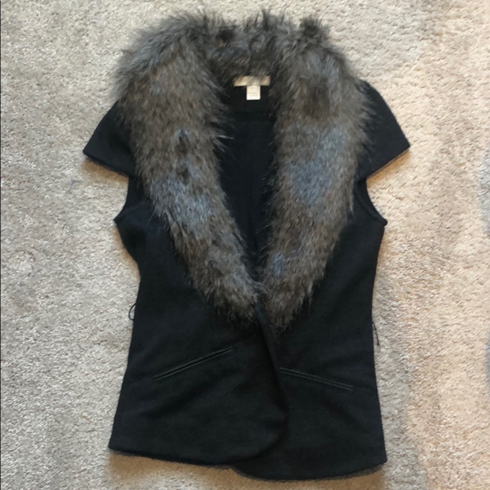 Black/fur vest